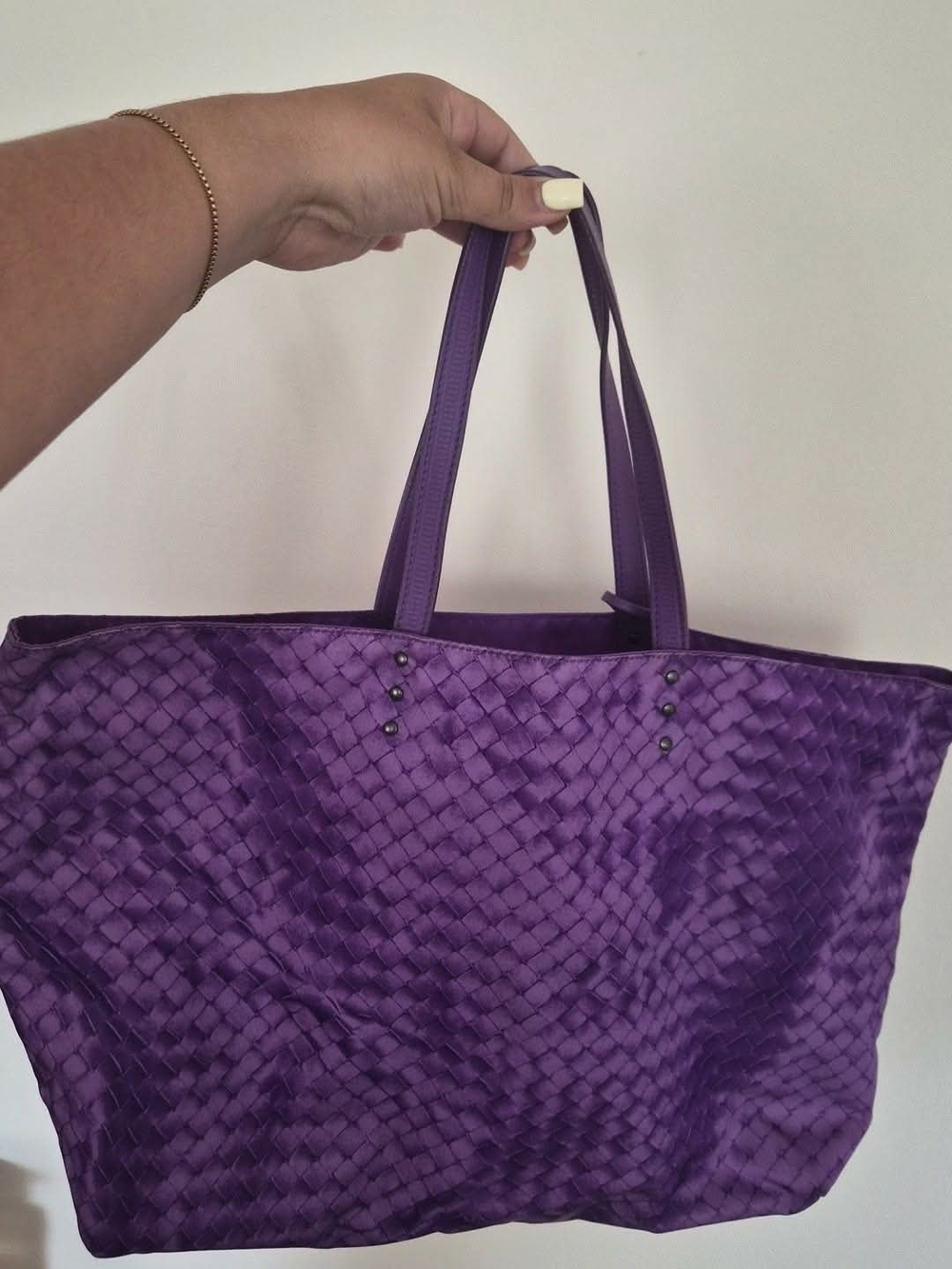 Purple Woven Tote Bag - Unbranded